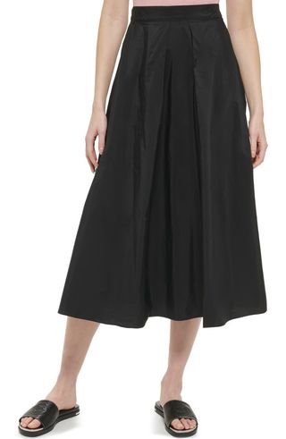 Dkny + Taffeta A-Line Midi Skirt