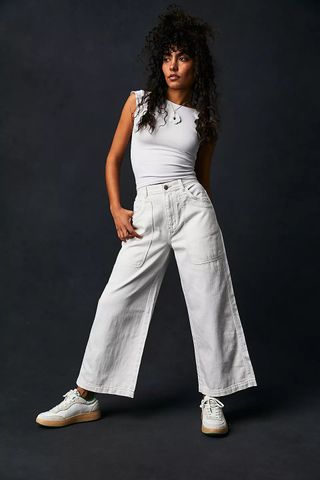 We The Free + Piper Mid-Rise Crop Wide-Leg Jeans