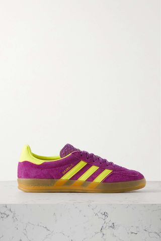 Adidas Originals + Gazelle Indoor Leather-Trimmed Suede and Nylon Sneakers