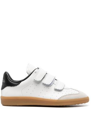 Isabel Marant + White Beth Low-Top Touch Strap Sneakers