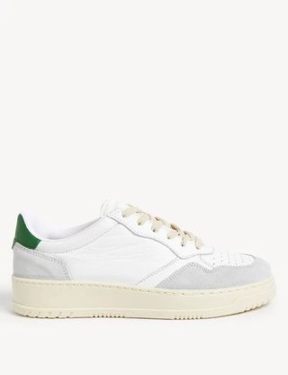 M&S Collection + Leather Lace Up Suede Panel Trainers