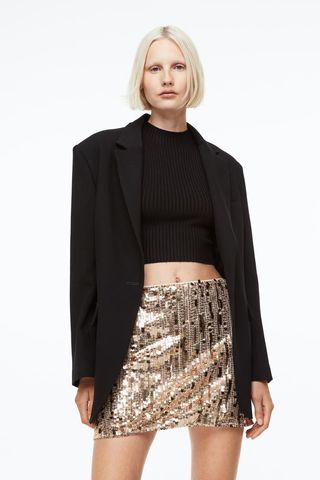 H&M + Sequined Mini Skirt