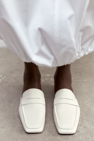 Zara + Leather Mule Loafers