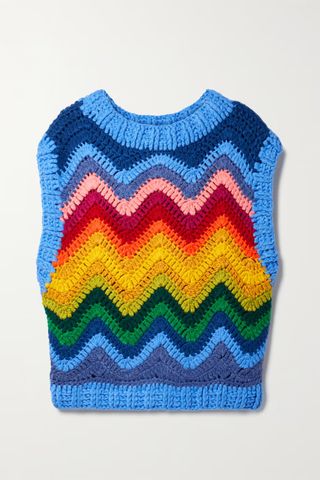 Farm Rio + Rainbow Waves Crochet-Knit Vest