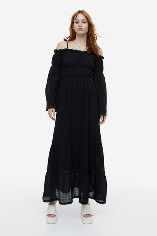 H&M + Off-the-Shoulder Tiered Maxi Dress