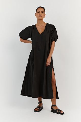Dissh + Skylar Black Cotton Midi Dress