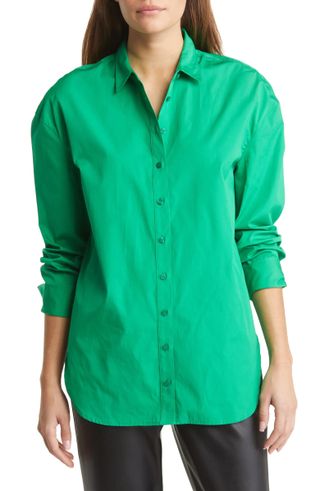 Nordstrom + Oversize Poplin Button-Up Shirt