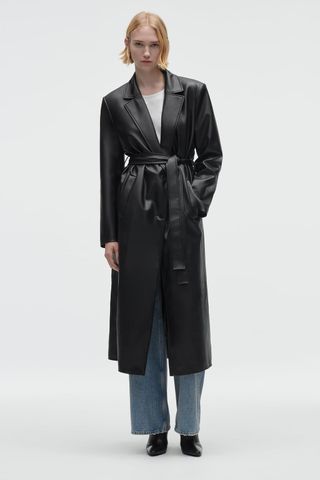 Zara + Faux-Leather Trench Coat