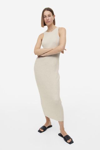 H&M + Rib-Knit Silk-Blend Dress