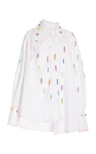 Agbobly + Beaded Oversized Button Down
