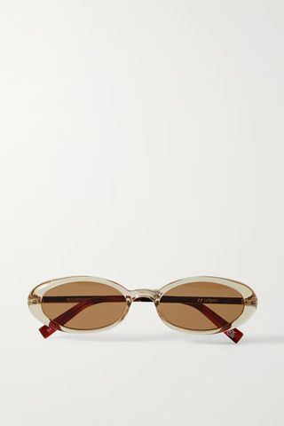 Le Specs + Magnifique Oval-Frame Acetate and Gold-Tone Sunglasses