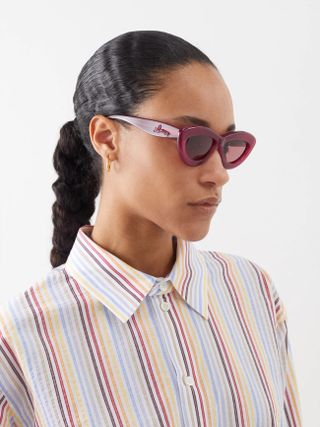 Loewe + Oversized Cat-Eye Acetate Sunglasses