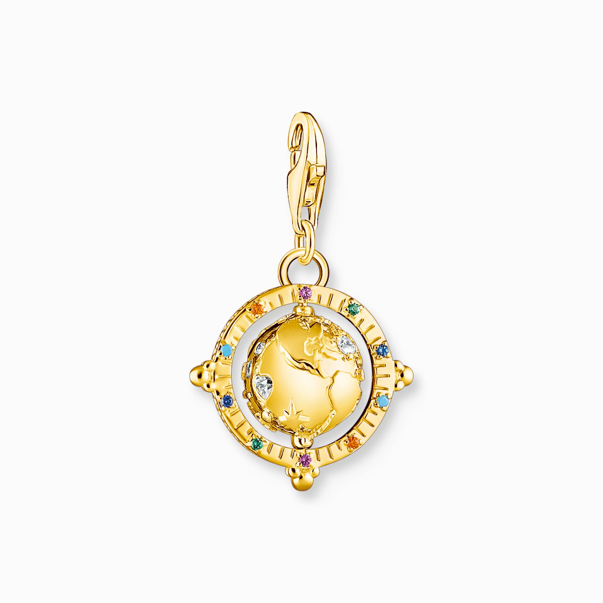 Thomas Sabo + Colourful Gold Globe Charm Pendant