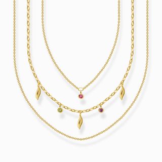 Thomas Sabo + Gold Leaves Layering Necklace