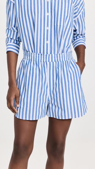Madewell + Pull-On Shorts in Striped Signature Poplin