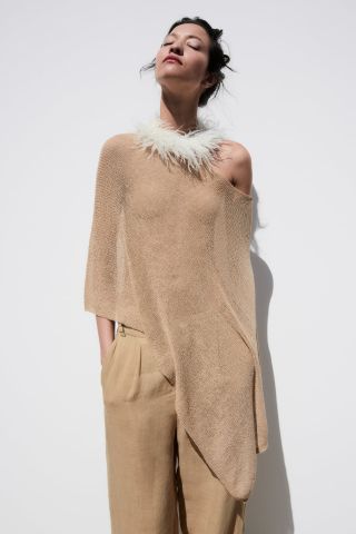 Zara + Fine Knit Cape Top
