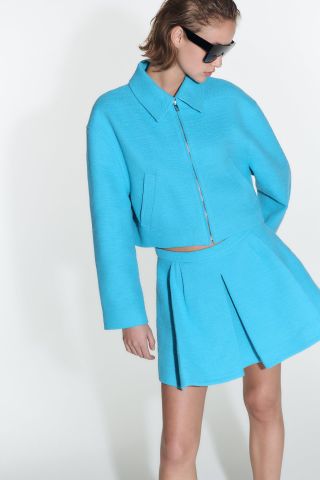 Zara + Textured Mini Skirt