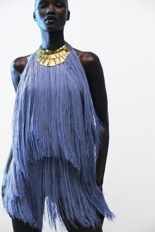 Zara + Short Fringed Dress