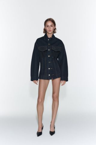 Zara + ZW Denim Jacket With Topstitching