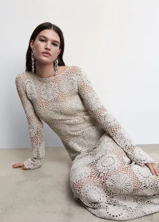 Mango + Crochet Long Dress