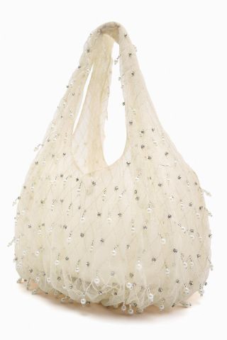 Zara + Organza Pearl Bucket Bag