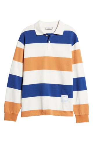 Closed + Long Sleeve Stripe Cotton Rugby Polo
