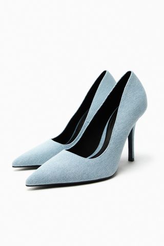 Zara + High Heel Denim Shoe