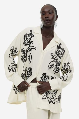 H&M + Oversized Embroidered Shirt