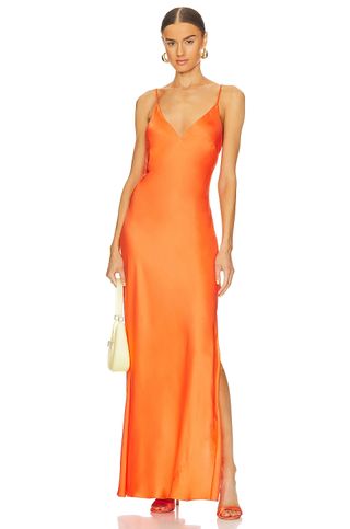 L'Agence + Jet Plunge Neck Gown