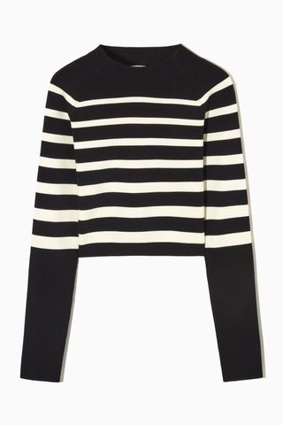 COS + Cropped Knitted Mock-Neck Top
