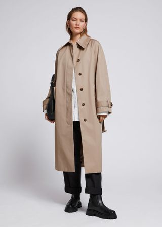 & Other Stories + Relaxed Mid-Length Trench Coat