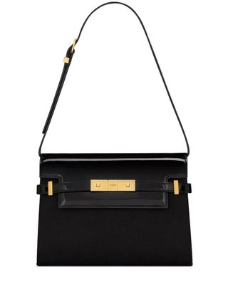 Saint Laurent + Manhattan Shoulder Bag in Box Saint Laurent Leather