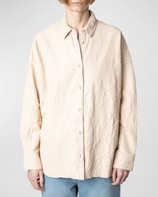 Zadig & Voltaire + Tamara Crinkled Leather Shirt