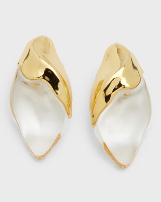 Alexis Bittar + Lucite Molten Clip-On Gold-Plated Brass Earrings