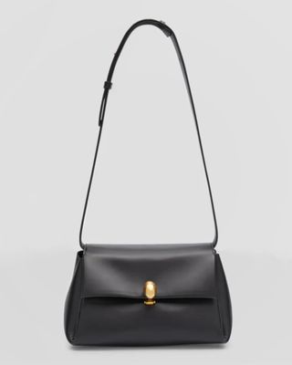 Jil Sander + Almond Medium Leather Shoulder Bag
