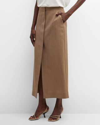 The Row + Barlow Tailored Wool Maxi Skirt