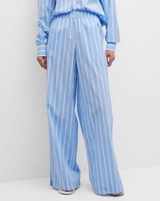 Woera + Slit-Cuff Striped Cotton Pants