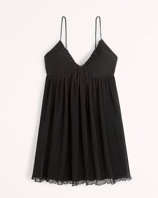 Abercrombie + Plisse Ruched Babydoll Mini Dress