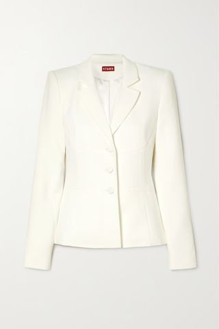 Staud + Carson Paneled Stretch-Crepe Blazer