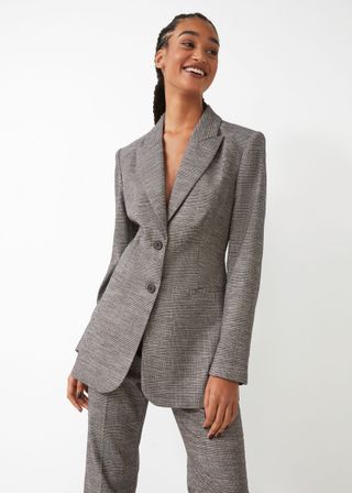 & Other Stories + Relaxed Single-Breasted Checked Blazer