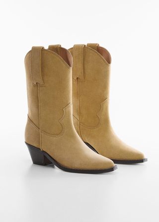 Mango + Cowboy Style Leather Ankle Boots