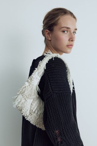 Zara + Beaded Shoulder Bag