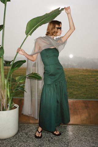Zara + Ruched Tulle Cape