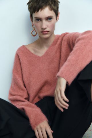 Zara + Alpaca Blend Knit Sweater