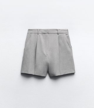 Zara + Pleated High-Waisted Shorts