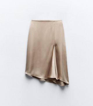 Zara + A-Line Silhouette Satin Effect Skirt