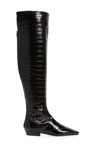 Totême + Croc Embossed Over the Knee Boot