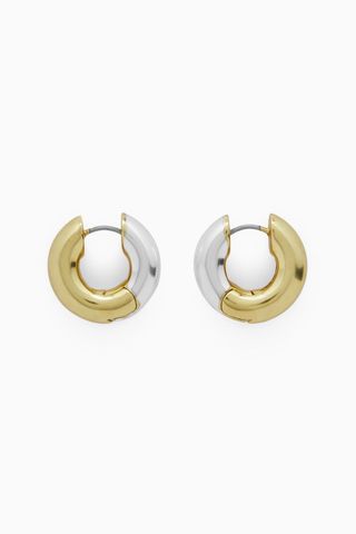 COS + Two-Tone Chunky Hoop Earrings
