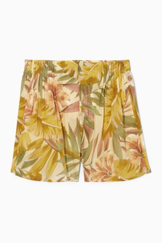 COS + Floral-Print Silk Shorts
