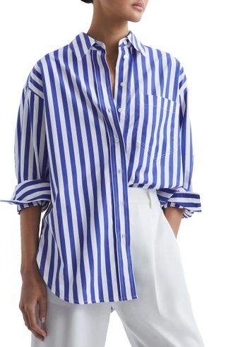 Reiss + Emma Stripe Oversize Button-Up Shirt